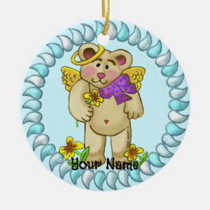 Ornamento De Cerâmica Anjo Urso do Amor