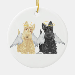 Ornamento De Cerâmica Anjos Scottish Terrier
