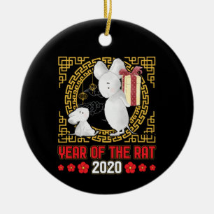 Ornamento De Cerâmica Ano Chinês do Rat 2020