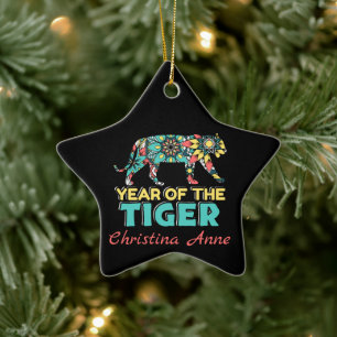 Ornamento De Cerâmica Ano Chinês do Tigre - Mandala