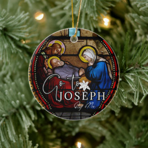 Ornamento De Cerâmica Ano das Ruas. Joseph Jesus, Assinatura do Papa Rel