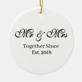 Ornamento De Cerâmica Ano de Fundação Design Personalizado de Casal