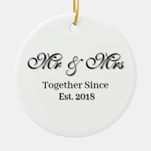 Ornamento De Cerâmica Ano de Fundação Design Personalizado de Casal