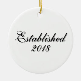Ornamento De Cerâmica Ano de Fundação Design Personalizado para Casais