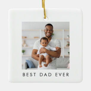 Ornamento De Cerâmica Ano de Fundação Melhor Pai de Todos 2 Fotos
