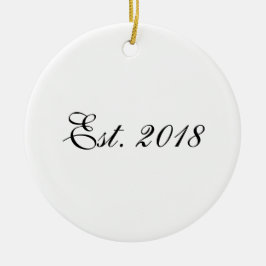Ornamento De Cerâmica Ano de Início do Design de Casal Personalizado