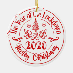 Ornamento De Cerâmica Ano do Bloqueio Quarentena 2020