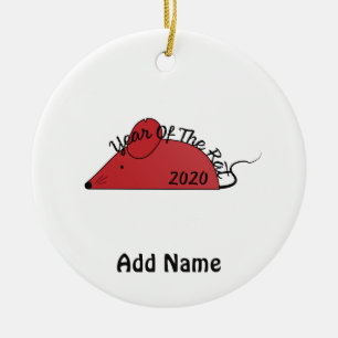 Ornamento De Cerâmica Ano do Rato 2020