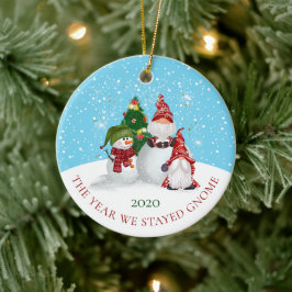 Ornamento De Cerâmica Ano Em Que Ficamos No Natal Gnomo