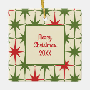 Ornamento De Cerâmica Ano Moderno de Natal do século Retro