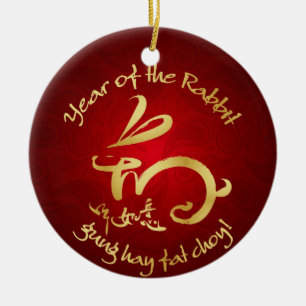 Ornamento De Cerâmica Ano novo chinês - 2011 anos do coelho