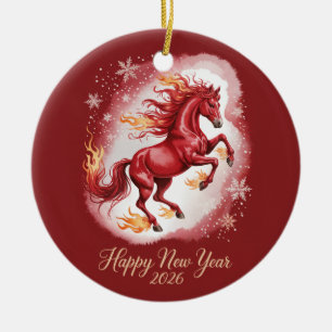 Ornamento De Cerâmica Ano Novo Chinês do Cavalo 2026