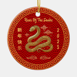 Ornamento De Cerâmica Ano Novo da China Cobra