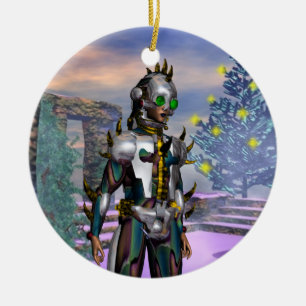 Ornamento De Cerâmica ANO NOVO DE UM CICBORG Blue Sapphire