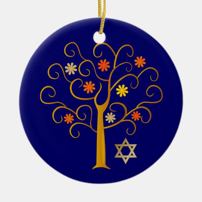 Ornamento De Cerâmica Ano Novo Judaico | Ano Personalizado Rosh Hashanah (Frente)
