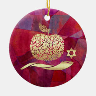 Ornamento De Cerâmica Ano Novo Judeu Personalizado,Rosh Hashanah