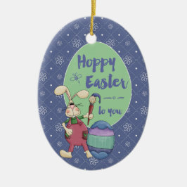 Ornamento De Cerâmica Ano personalizado de pintura de ovoeiros na Páscoa