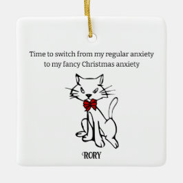 Ornamento De Cerâmica Ansiedade de Natal do rico