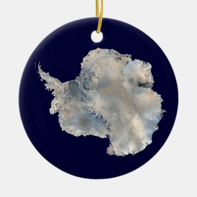 Ornamento De Cerâmica Antártica (Imagem Azul Marble da NASA) (Frente)