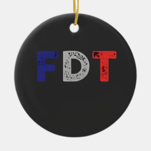 Ornamento De Cerâmica Anti Trump Maga FDT Resistir Democracia Retro