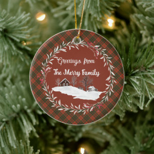 Ornamento De Cerâmica Antigo Ancião Escocês Original Tartan