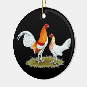 Ornamento De Cerâmica Antigo Bantam do Jogo Inglês:  Estilo Vermelho