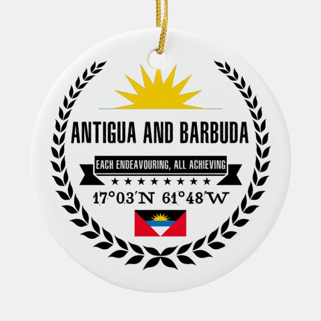 Ornamento De Cerâmica Antígua e Barbuda (Frente)