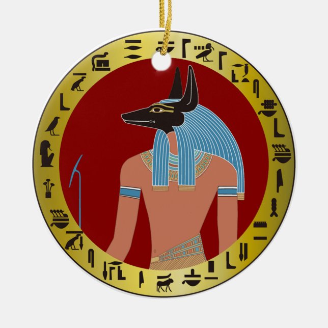 Ornamento De Cerâmica Anubis, Deus Egípcio (Frente)