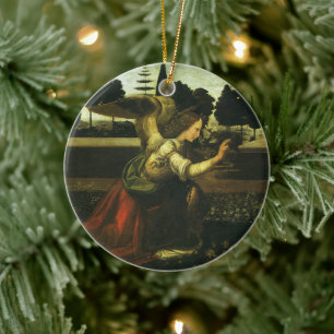 Ornamento De Cerâmica Anunciação de Leonardo da Vinci