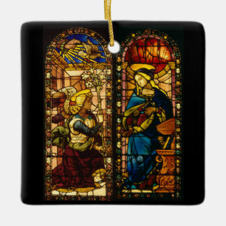 Ornamento De Cerâmica Anunciação Em Multicores