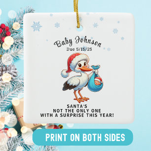 Ornamento De Cerâmica Anunciação Engraçada da Grávida de Natal