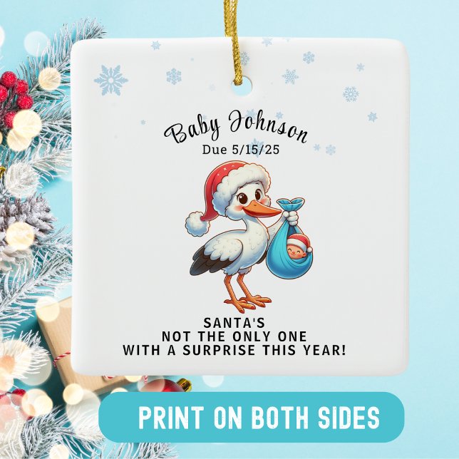 Ornamento De Cerâmica Anunciação Engraçada da Grávida de Natal (Criador carregado)