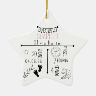 Ornamento De Cerâmica Anunciamento de Nascimentos Keepsasasaem Foto recé