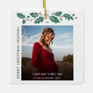 Ornamento De Cerâmica Anúncio da vovó de Natal feliz