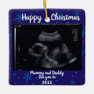 Ornamento De Cerâmica anúncio de gravidez de foto, esperando 2021