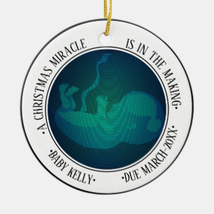 Ornamento De Cerâmica anúncio de gravidez fotográfica para pais que agua