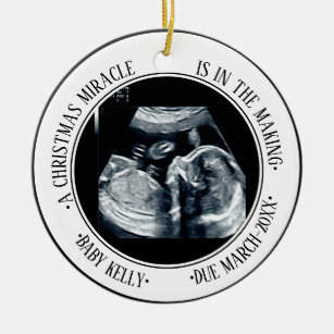 Ornamento De Cerâmica anúncio de gravidez fotográfica para pais que agua