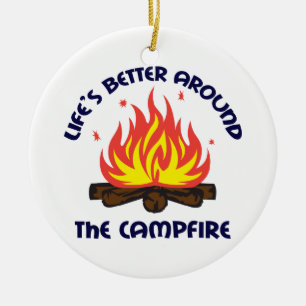 Ornamento De Cerâmica Ao redor do Campfire