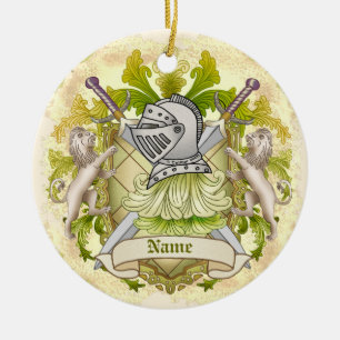 Ornamento De Cerâmica Apelido de repouso da família Knight verde