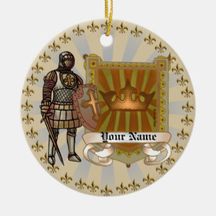 Ornamento De Cerâmica Apelido do Escudo do Crest da Família