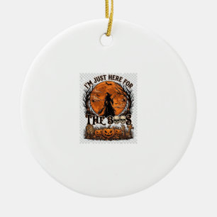 Ornamento De Cerâmica Apenas Aqui Boos Halloween Bruxa Lua Abóboras_1
