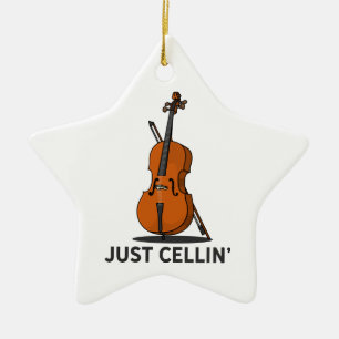 Ornamento De Cerâmica Apenas Cellin Cellist Performance Music Cello