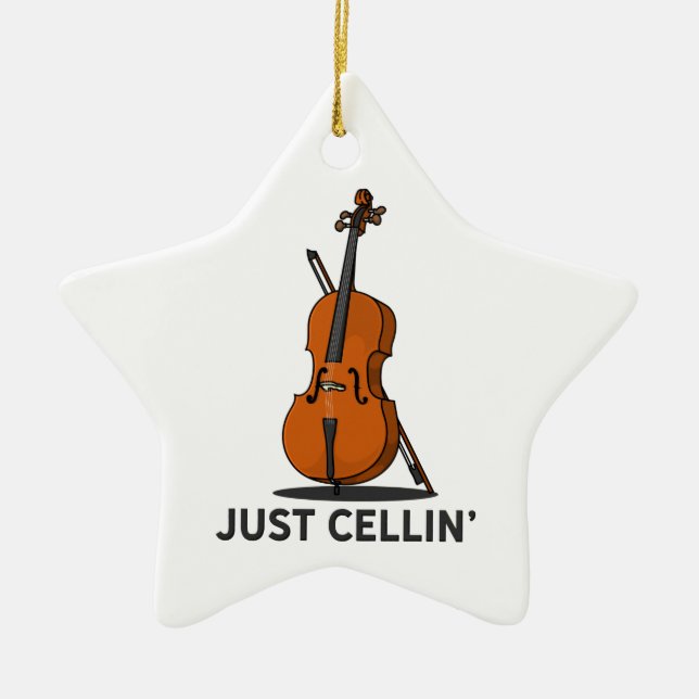 Ornamento De Cerâmica Apenas Cellin Cellist Performance Music Cello (Frente)
