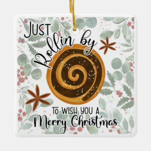 Ornamento De Cerâmica Apenas passe para desejar uma feliz nota de Natal