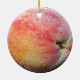 Ornamento De Cerâmica Apenas Peachy Jersey Peach Texto Personalizado