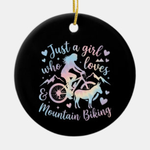 Ornamento De Cerâmica Apenas uma garota que ama Burros e Ciclismo de Mon