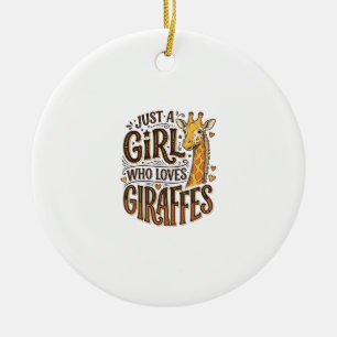 Ornamento De Cerâmica Apenas uma garota que ama camisetas vintage de gir
