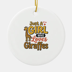 Ornamento De Cerâmica Apenas Uma Garota Que Ama Girafas Vetor Vintage De