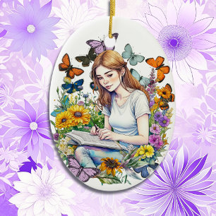 Ornamento De Cerâmica Apenas uma garota que gosta de escrever Autores