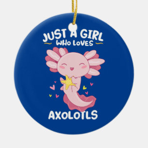 Ornamento De Cerâmica Apenas Uma Menina Que Ama Axolotls Kawaii Cute Pin